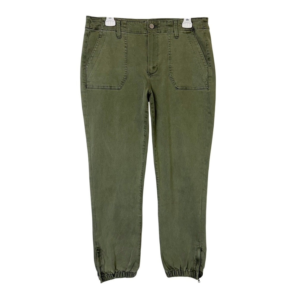 Paige Mayslie Jogger Pants Women's 30 Green Cargo Ankle Pants
